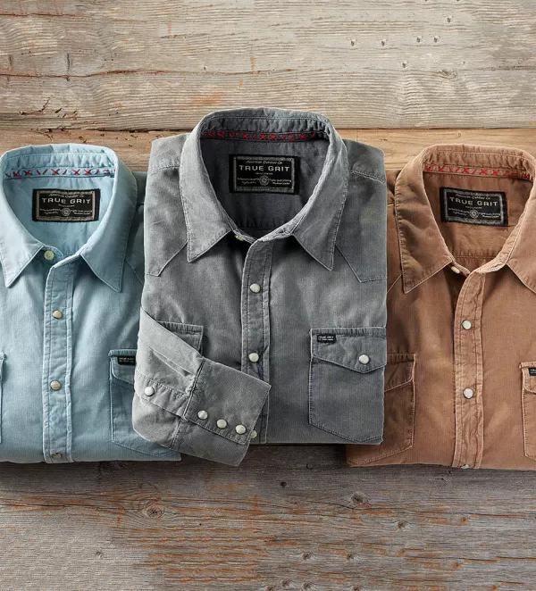 True Grit Jackson Cord Shirt- Long Sleeve Sport Shirts