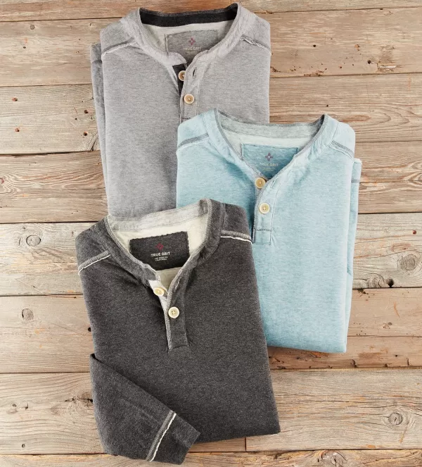 True Grit Lux Dream Henley- Polos & Knits