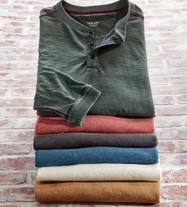 True Grit Venice Henley- Polos & Knits