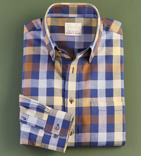 Viyella Navy Check Shirt- Long Sleeve Sport Shirts