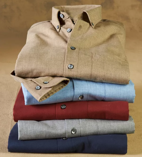 Viyella Solid Shirt- Long Sleeve Sport Shirts