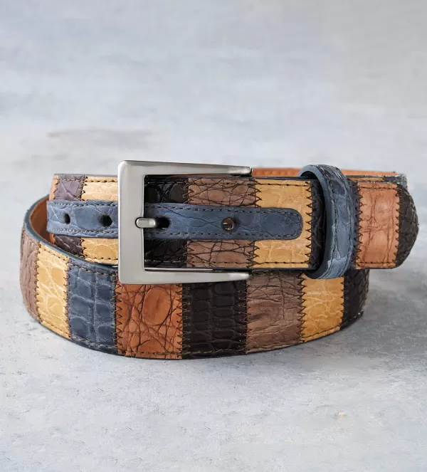 w.kleinberg Alligator Patchwork Belt- Belts