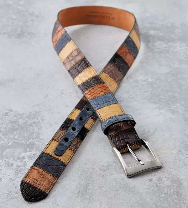 w.kleinberg Alligator Patchwork Belt- Belts