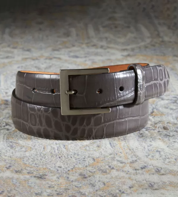 w.kleinberg Crocodile Embossed Belt- Belts