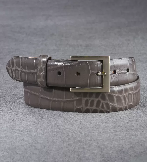 w.kleinberg Crocodile Embossed Belt- Belts