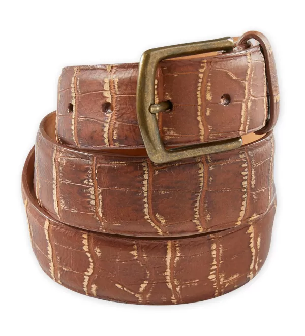 w.kleinberg Crocodile Embossed Belt- Belts