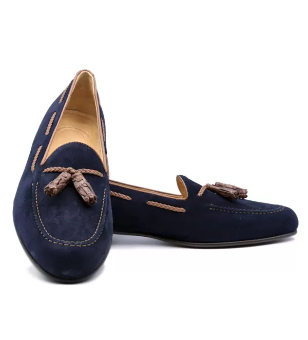 Zelli Naples Sueded Goatskin Tassel Loafer- Casual Shoes