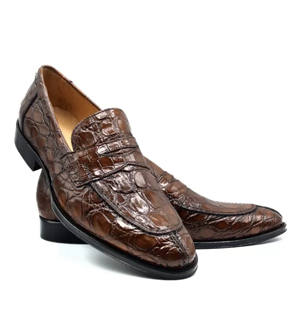 Zelli Roma Genuine Crocodile Slip-On Loafer- Dress Shoes